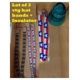 3 microbead seed bead hat bands + old insulator