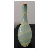 Tall 15" art glass blown bottle vase Murano maybe