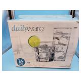 Dailyware city glassware 16 piece set