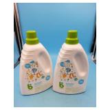 2 bottl3e of babyganics laundry detergent
