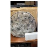 peacock plumed circular wall sconce