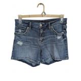 Silver Distressed Jean Shorts Size Waist 28