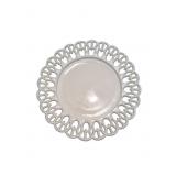 Vintage Milk Glass Wicker Edge Plate