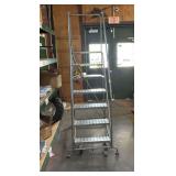 SEVEN-STEP ROLLING SAFETY LADDER