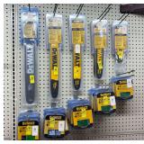 LARGE ASSORTMENT OF DEWALT CHAINSAW CHAINS AND BARS