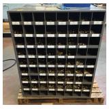 HARDWARE BIN WITH CONTENTS (ASSORTMENT OF WASHERS, NUTS, BOLTS, ETC.)