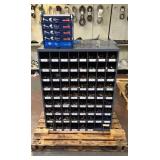 HARDWARE BIN WITH CONTENTS (ASSORTMENT OF WASHERS, NUTS, BOLTS, ETC.)