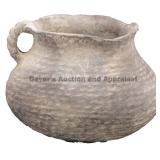 Corrugated Indented Braided Handle Mimbres Jar