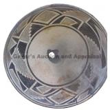 Fine Thin Line Hachure Geometric Band Mimbres Bowl