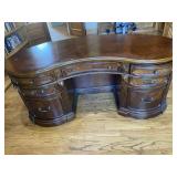 Beautiful Large Curved Wooden Office Desk