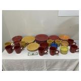 Lot of Colorful Dinnerware