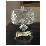 Nice Glass Ornate Pedastal Cake Plate