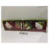 Box of 4 Jumbo Ornaments Inc Santa & Snowman
