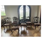 Lot of 6 Nice Ornate Dinning Room Wooden Chairs