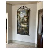 Lrg Original Tuscany Style Painting & Metal Holder
