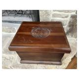 Wooden Hinged Storage Chest with Texas Emblem #2