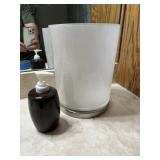 Bathroom Soap Dispenser and Trash Can
