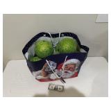 Bag of Green Glitter Ball Ornaments