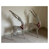 2 Christmas Lighted Deer Decor - Both Work