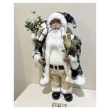 36' Plush Santa w White Cable Sweater in Box