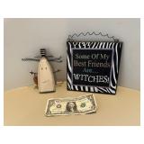 2 Halloween Decorations - Ghost & Sign