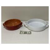 2 Ceramic Pottery Serving Dishes