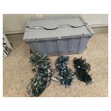 3 Bundles of Christmas Lights With Tote - All Work