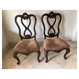 Lot of 2 Ornate Dinning Table Chairs