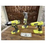 3 Ryobi Cordless Tools  - No Batteries - Untested