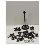 Cast Iron Fleur De Lis Cabinet Knobs, Towel Rack