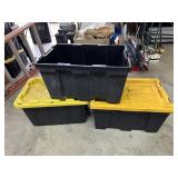 Lot of 3 Heavy Duty Plastic Totes