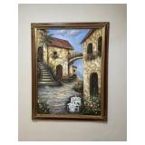 Original Tuscany Style Oil Painting - Ornate Frame