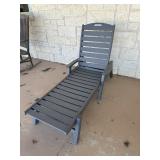Gray Heavy Synthetic Material Outdoor Lounger