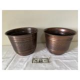 2 NEW Copper Color Planter Pots