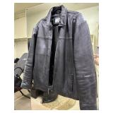 Boston Harbor Men's Black Leather Coat - Size L
