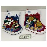 2 Stockings - 1 Snowmen & 1 Reindeer Themed