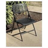 Black Plastic & Metal Folding Chair