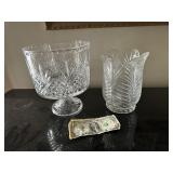 Nice Decorative Glass Compote & Vase