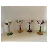 4 Festiv Glass Martini Glasses