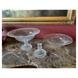 2 Decorative Glass Compotes
