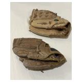 2 Vintage Ted Williams Leather  Baseball Gloves