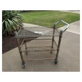 3 Rack Wire Mesh Rolling Cart #2