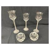 Crystal Candle Holders & Frosted Stem Glasses