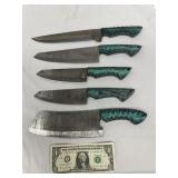 Damascus Steel Butcher Knife Set