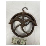 Large Metal Pulley With Hook