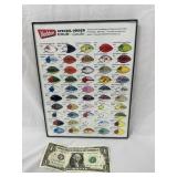 Heddon Special Order Color Guide Lure Sign