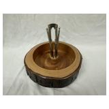 Vintage Log Nut Dish & Nutcracker