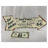 Route 66 Main Street USA Metal Sign
