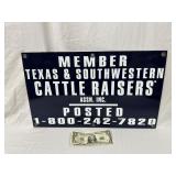 Texas & Southwestern Cattle Raisers Metal Sign