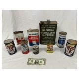 Lot of 9 Diffrent Oil/ Car Fluid Cans